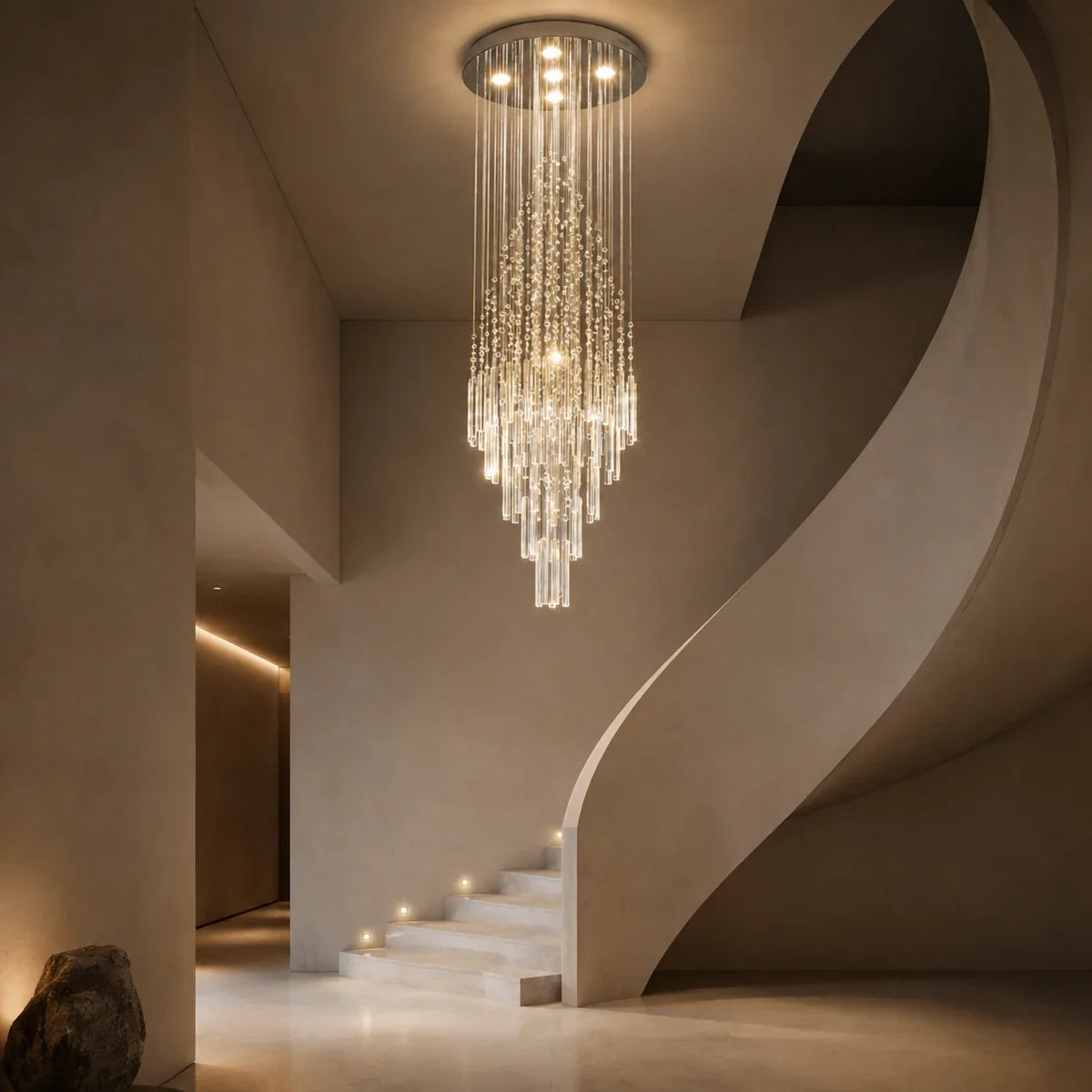 Raindrop Elegance | Stunning Adjustable Crystal LED Chandelier