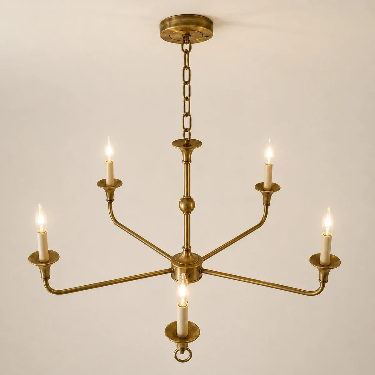 BrassAura | Elegant Modern 5-Head Adjustable Chandelier Light