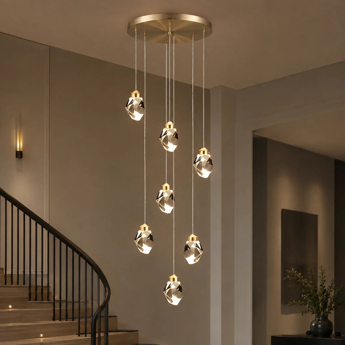 Luminara | Elegant Adjustable Crystal LED Chandelier Fixture