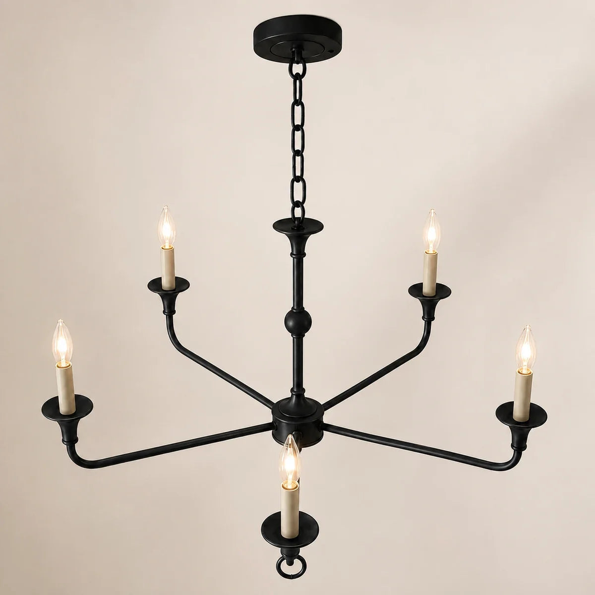 BrassAura | Elegant Modern 5-Head Adjustable Chandelier Light
