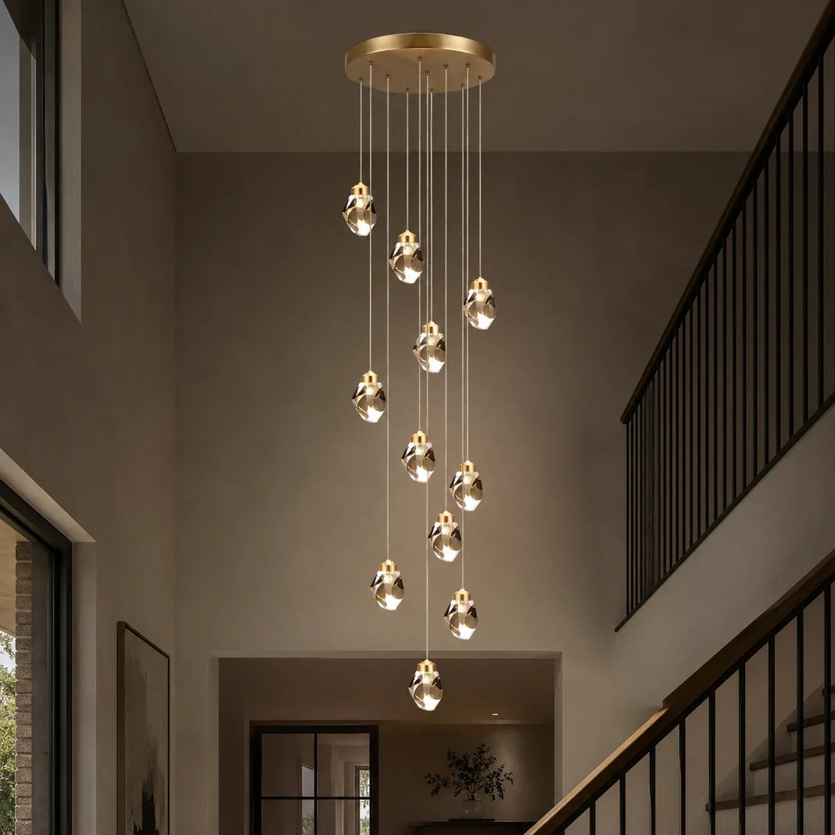 Luminara | Elegant Adjustable Crystal LED Chandelier Fixture
