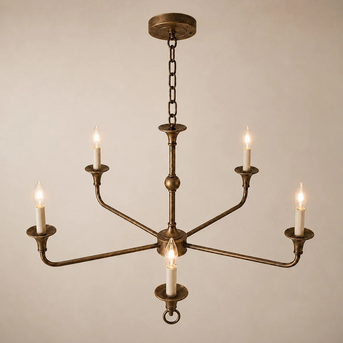 BrassAura | Elegant Modern 5-Head Adjustable Chandelier Light