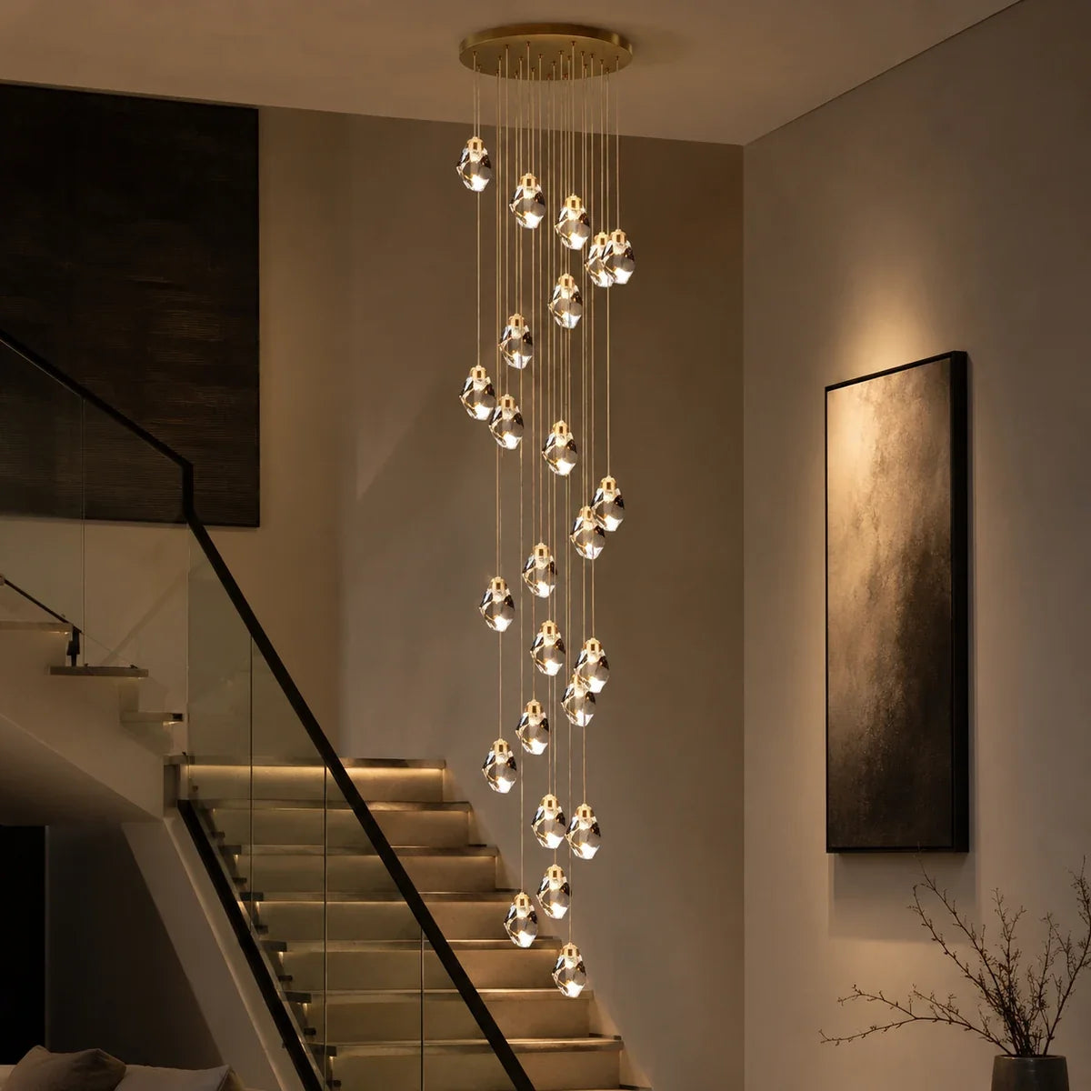 Luminara | Elegant Adjustable Crystal LED Chandelier Fixture