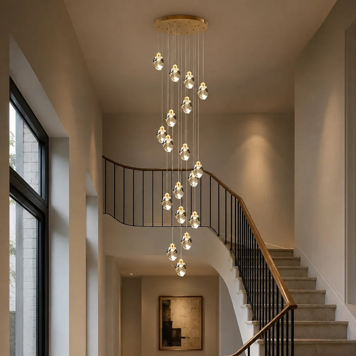 Luminara | Elegant Adjustable Crystal LED Chandelier Fixture