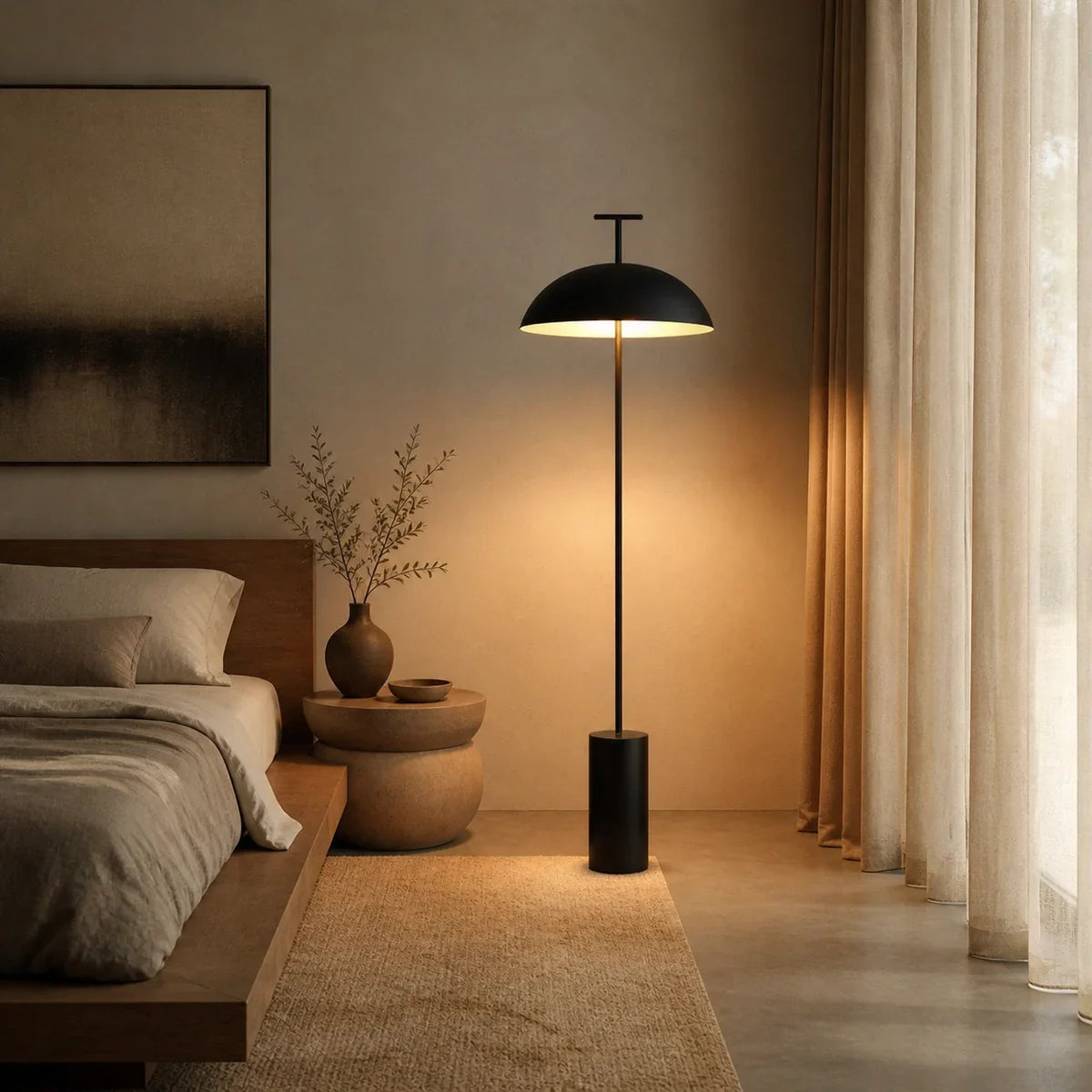 MushroomGlow | Modern Minimalist Metal Standing Floor Lamp with LED