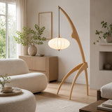 WalnutGlow | Elegant Modern Tripod Floor Lamp for Cozy Living Room Lighting