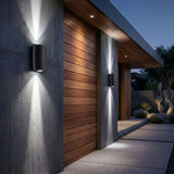 Luminara | Stylish Modern Outdoor Wall Light Fixture with Dual Projection
