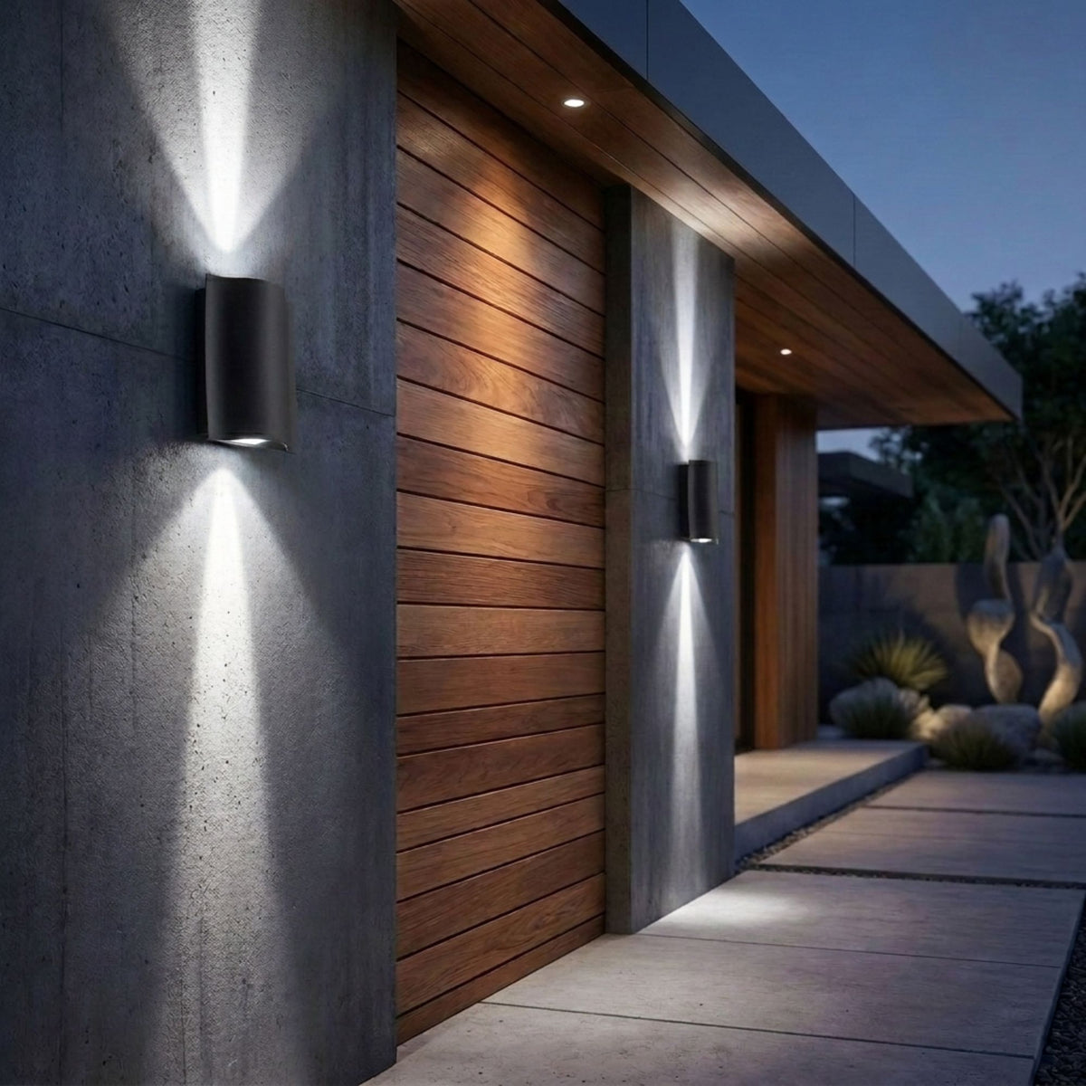 Luminara | Stylish Modern Outdoor Wall Light Fixture with Dual Projection
