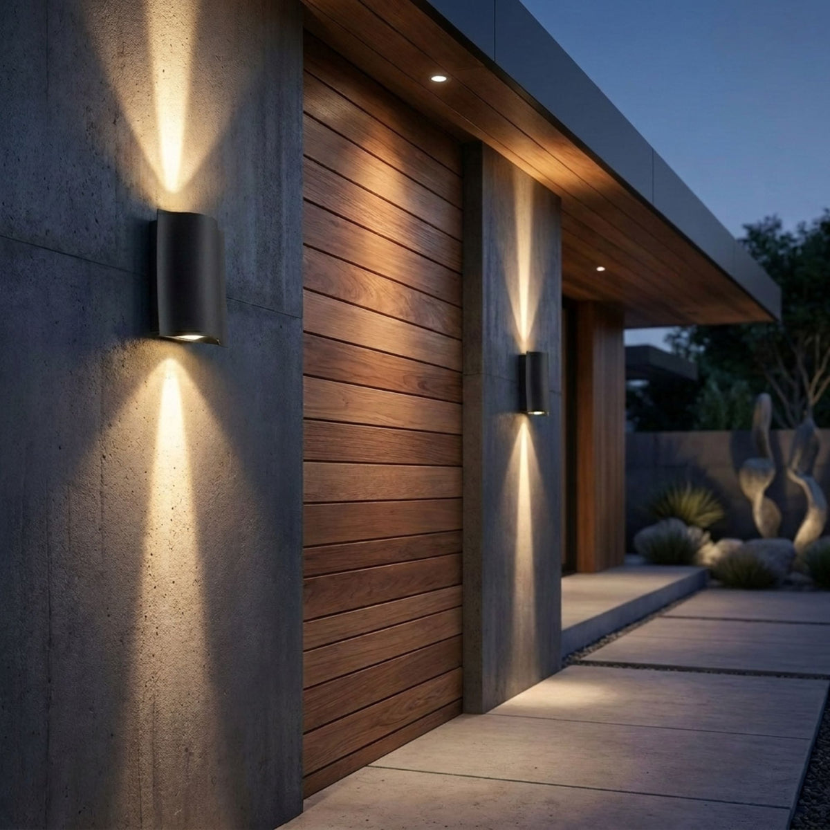 Luminara | Stylish Modern Outdoor Wall Light Fixture with Dual Projection