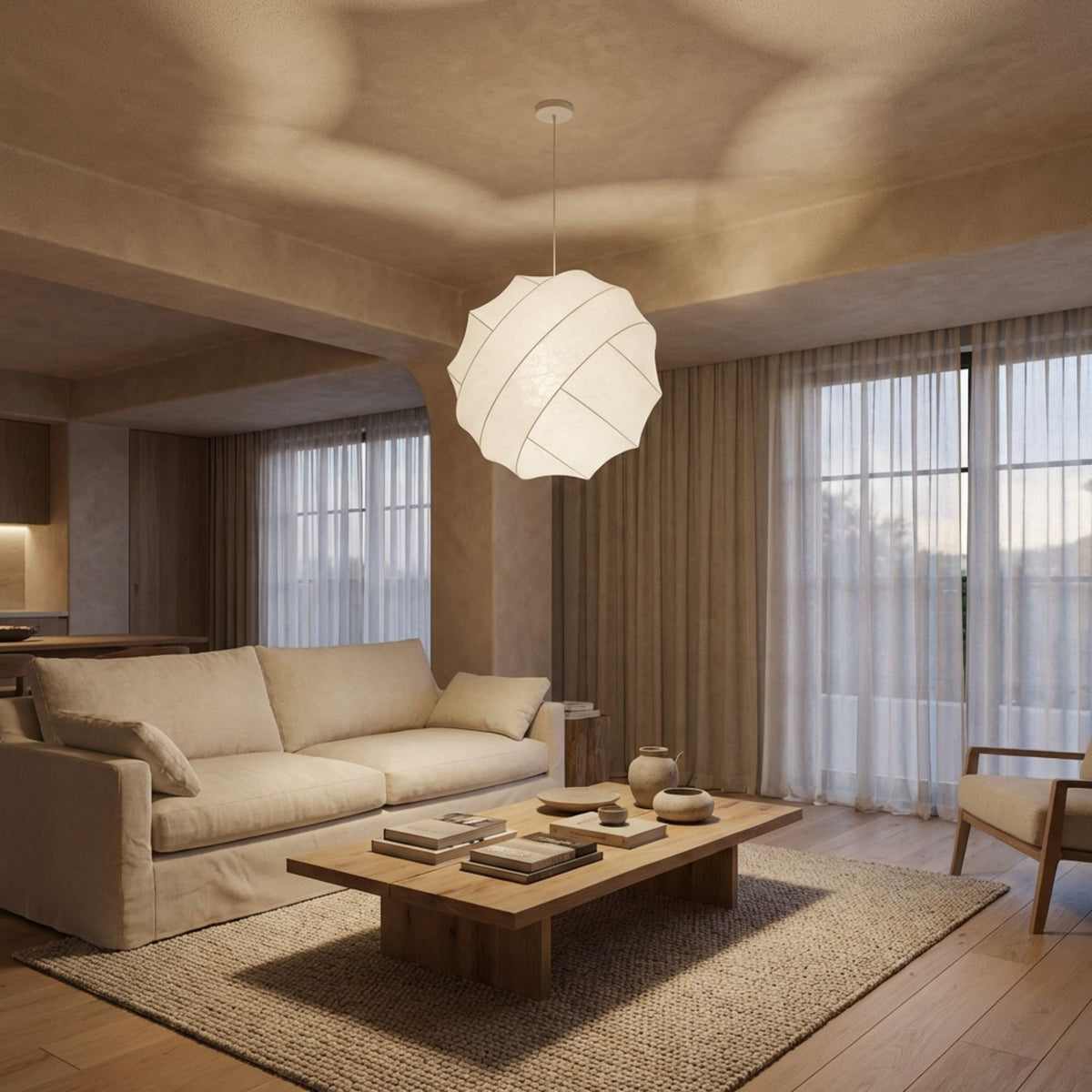 SilkAura | Elegant Minimalist Wabi Sabi Kitchen Pendant Lighting
