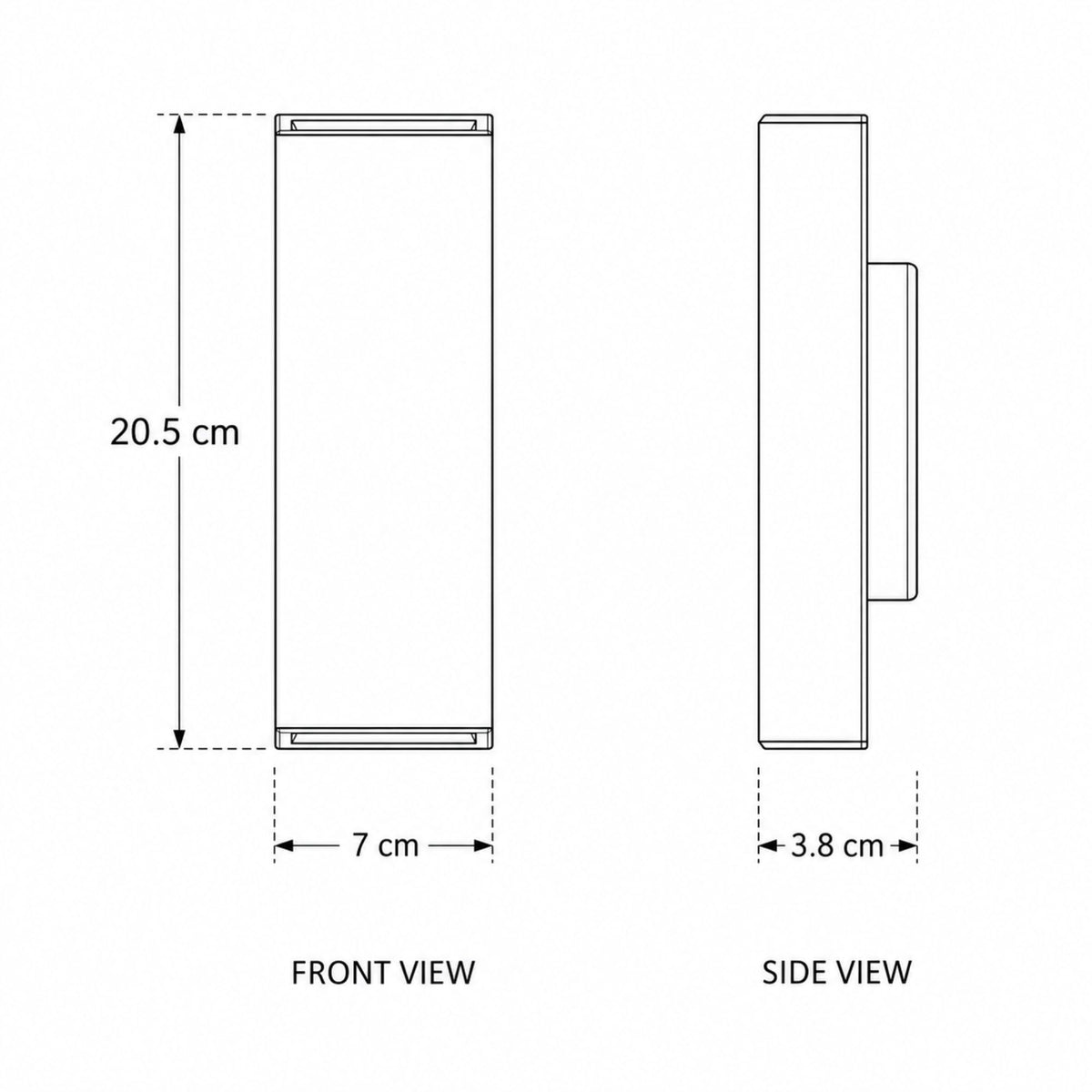 Up & Down Outdoor Wall Light | Rectangular LED Wall Washer, 3 Sizes
