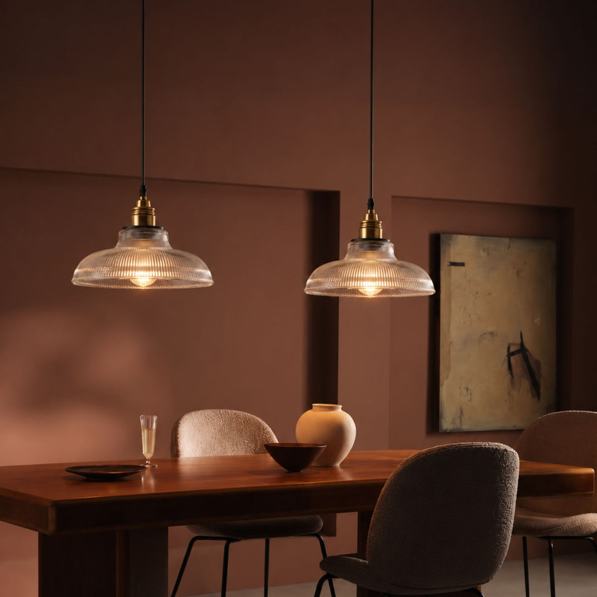 NordicAura | Vintage Elegant Glass Pendant Lighting Fixture