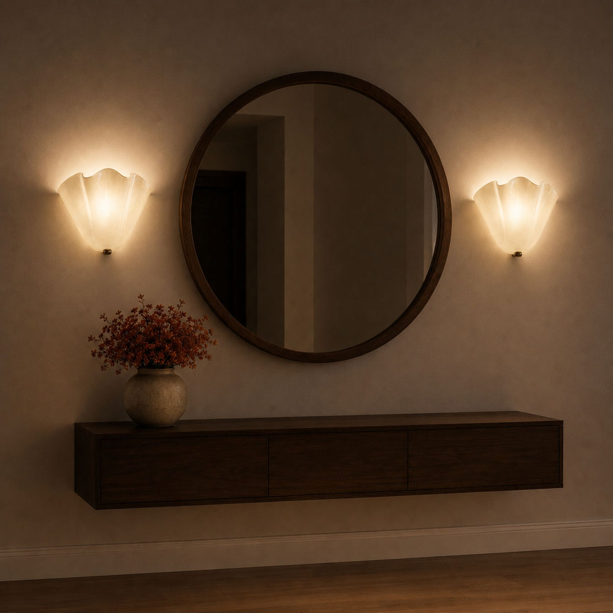 LuminaraShell | Elegant Vintage Stained Glass Wall Sconce Light