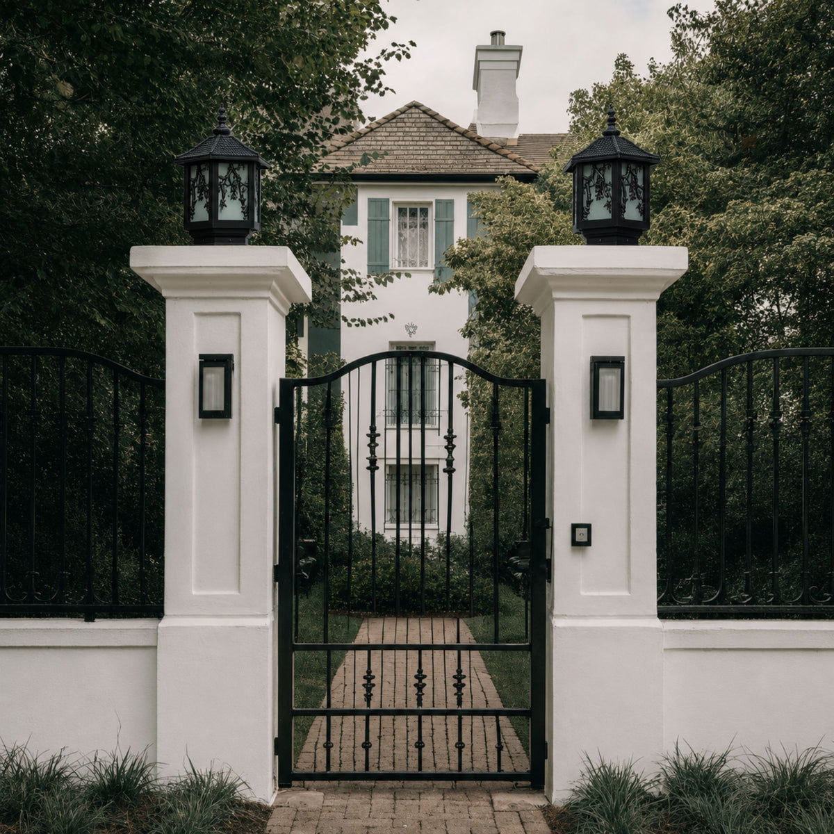 IsliLight | Elegant Floral Metal Outdoor Wall Lantern for Garden Pathways