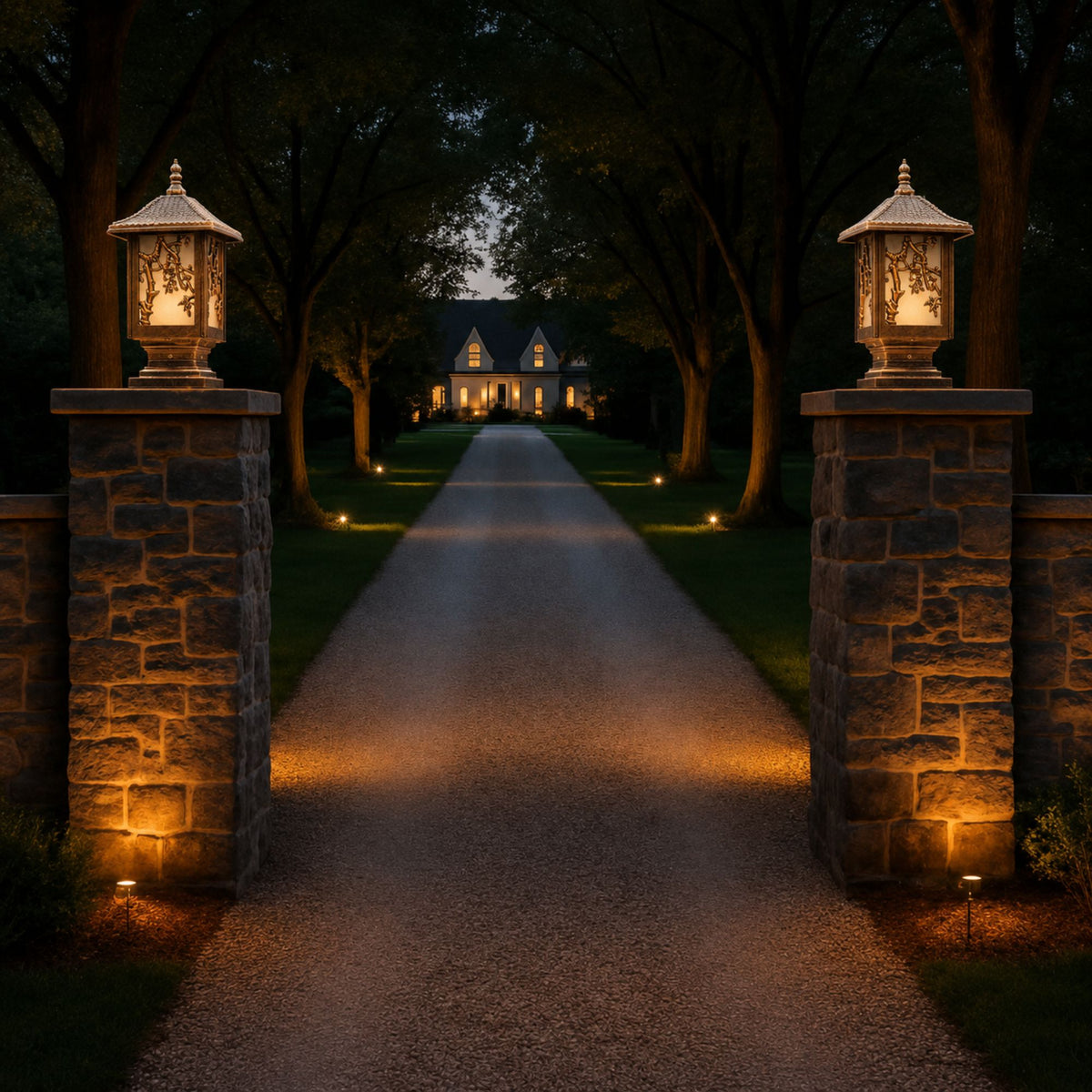 IsliLight | Elegant Floral Metal Outdoor Wall Lantern for Garden Pathways