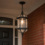 Domed Outdoor Pendant Light | Clear Glass Hanging Lantern, IP44