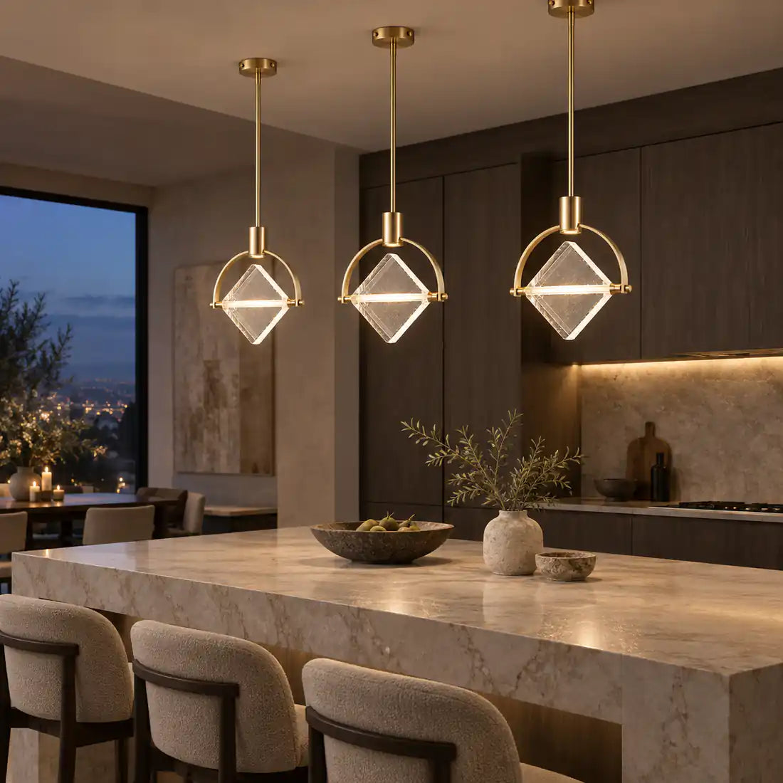 Luminara | Elegant Adjustable Crystal Kitchen Pendant Lighting Fixture