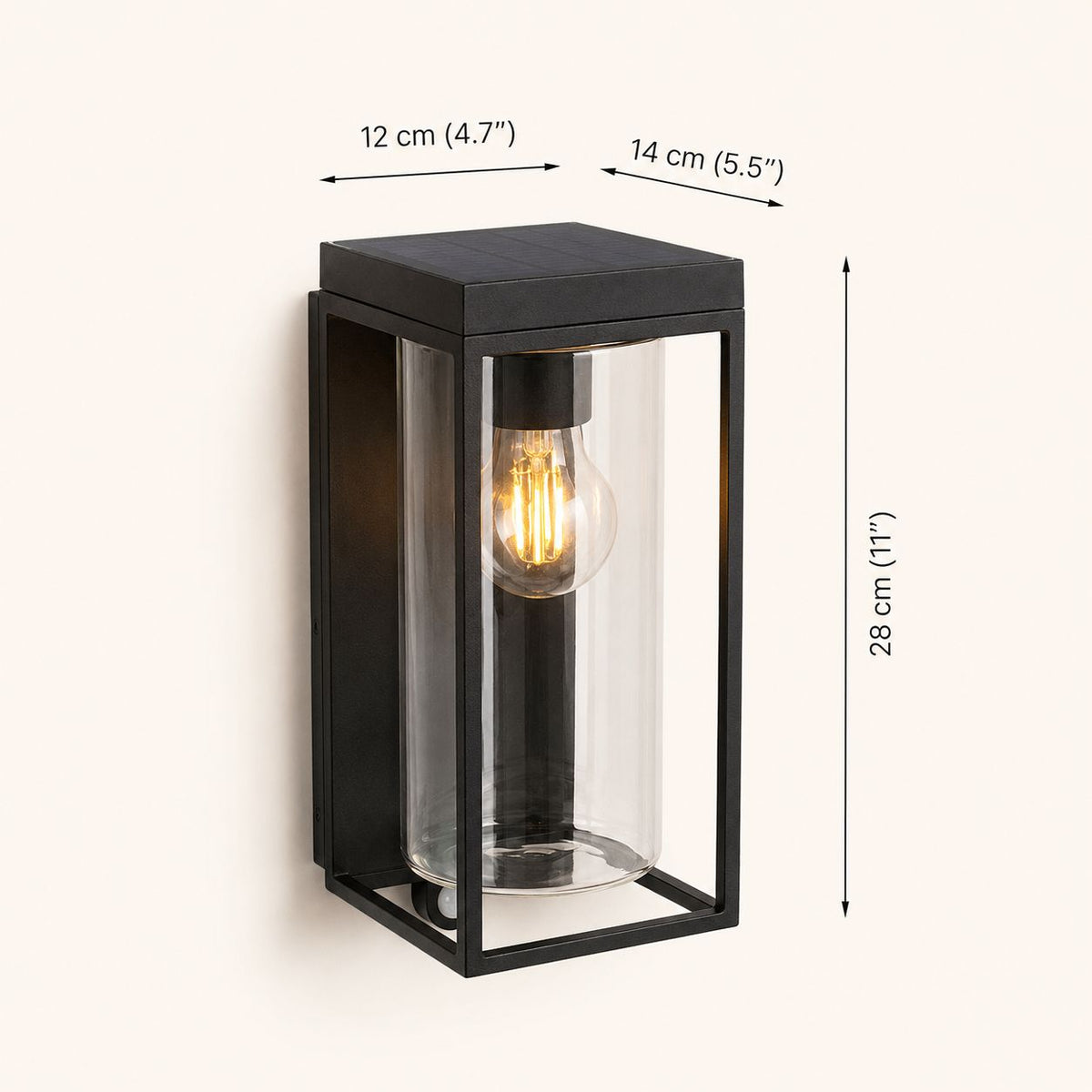 Luminara | Modern Elegant Solar Outdoor Wall Light Fixture