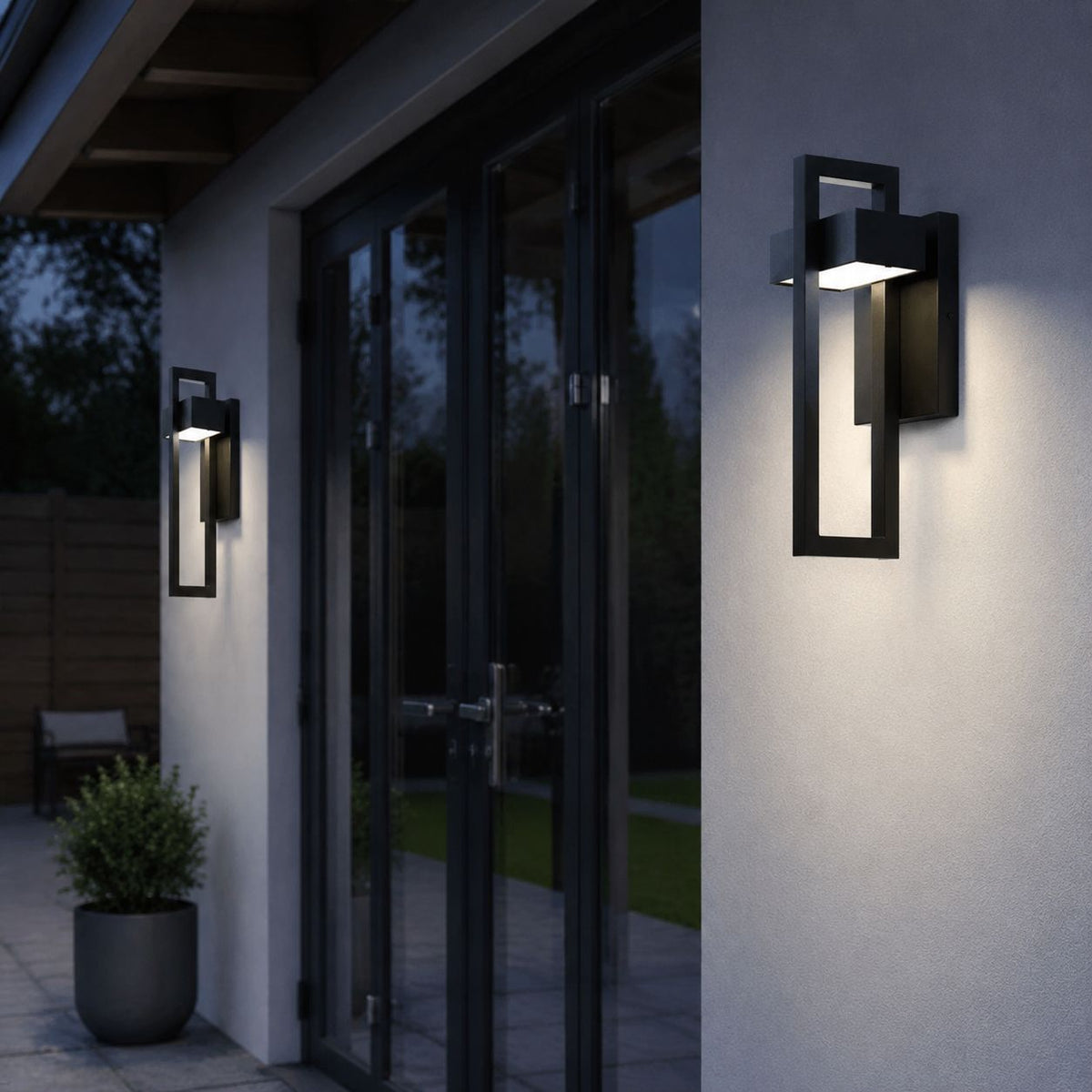 NocturnaLight | Elegant Modern Outdoor Wall Lantern for Patios and Gardens