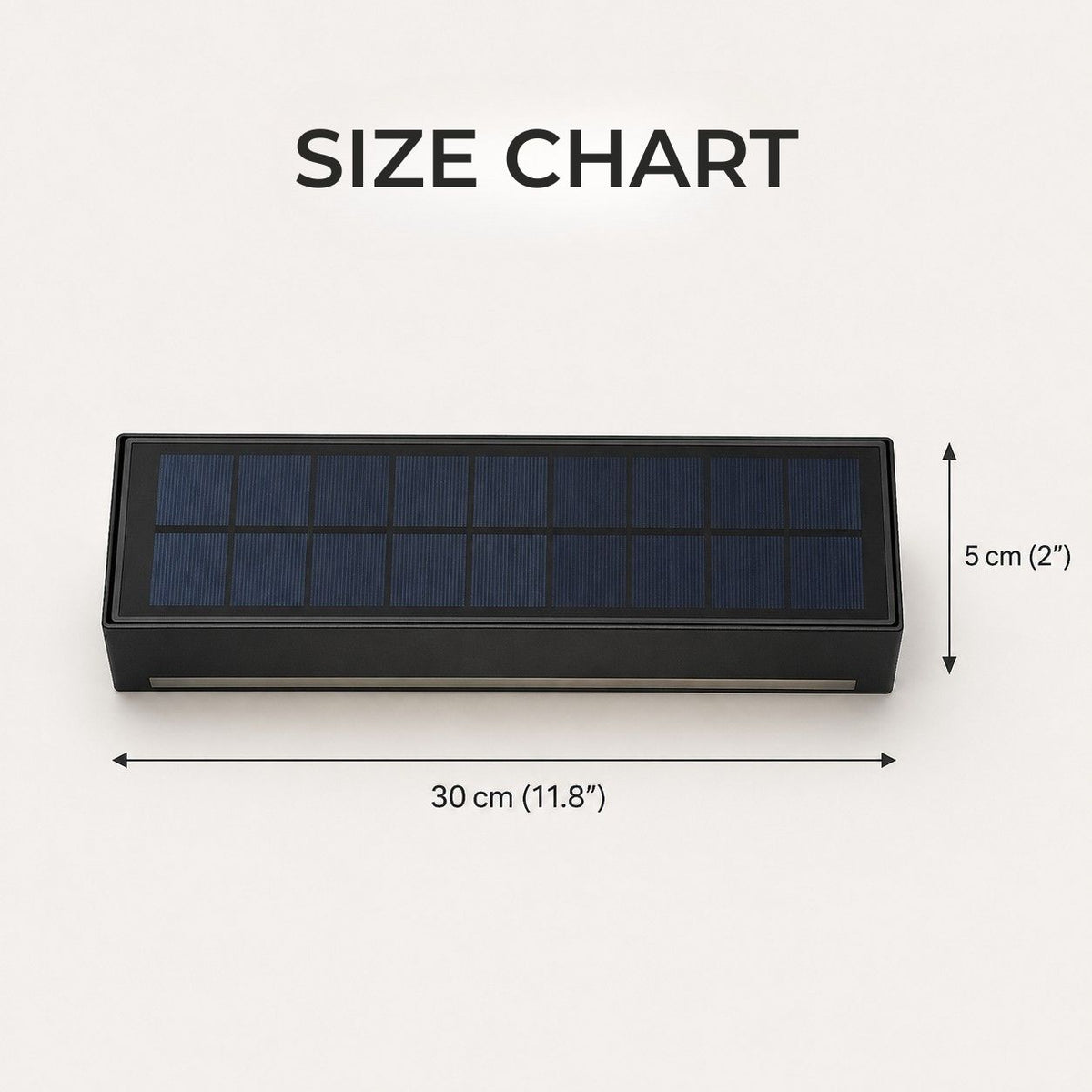 Solara | Elegant Modern Rectangular Solar Outdoor Wall Light