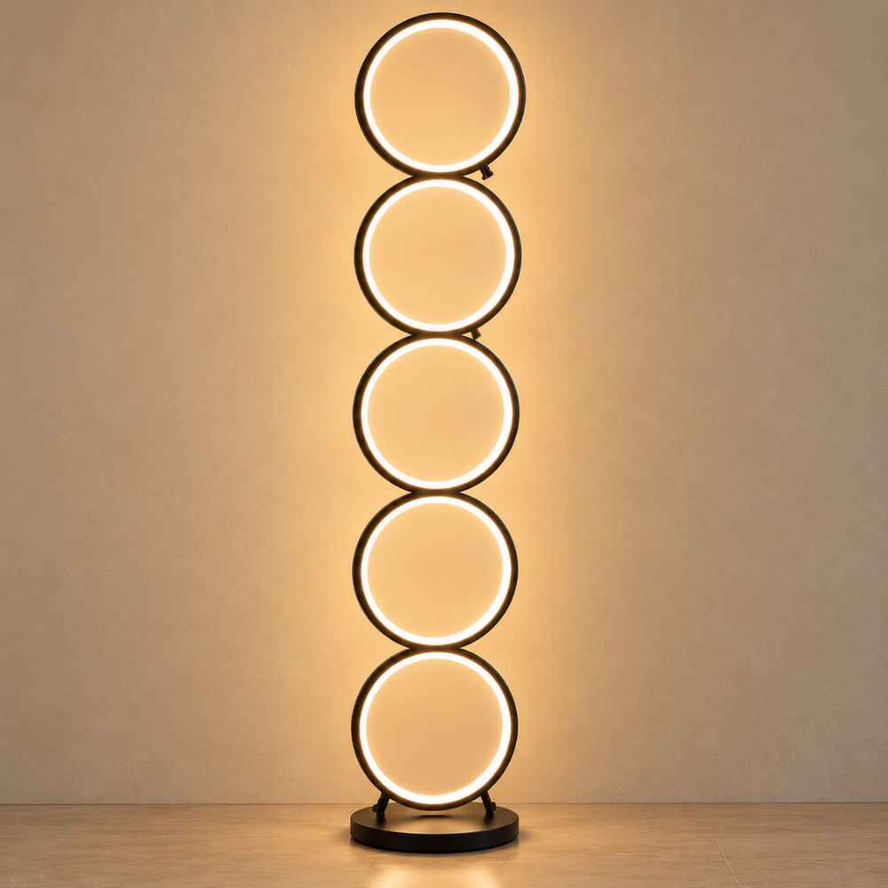 Luminara | Modern Adjustable Black Floor Lamp with LED Light for Versatile Ambiance