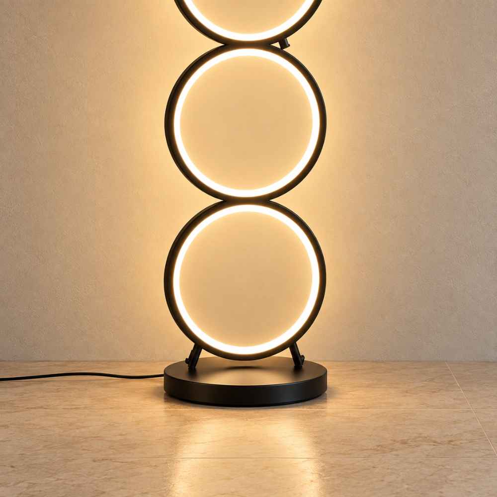 Luminara | Modern Adjustable Black Floor Lamp with LED Light for Versatile Ambiance