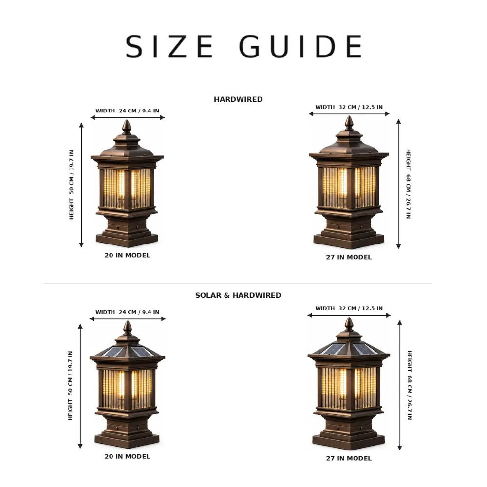 Luminara | Stylish Retro Solar Outdoor Post Cap Light Fixture