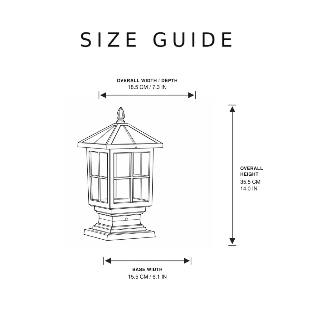 Luminara | Elegant Dual-Power Solar Outdoor Pillar Light Fixture