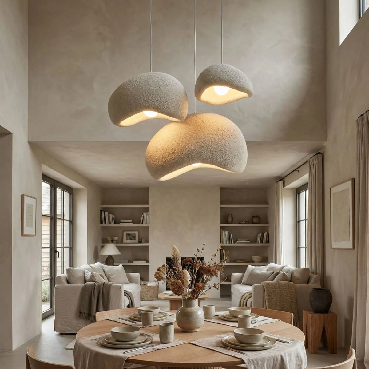 WabiSabiGlow | Serene Elegant Minimalist Kitchen Pendant Lighting
