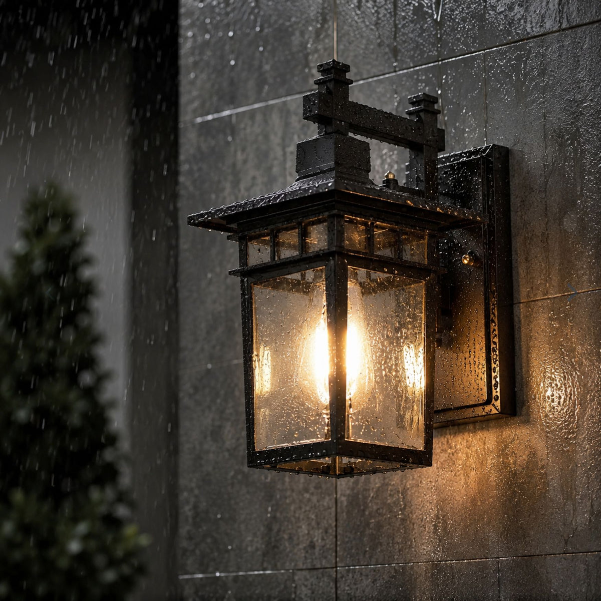 Outdoor Wall Lantern | Classic Carriage Light, Clear Glass, Black or Bronze, IP65