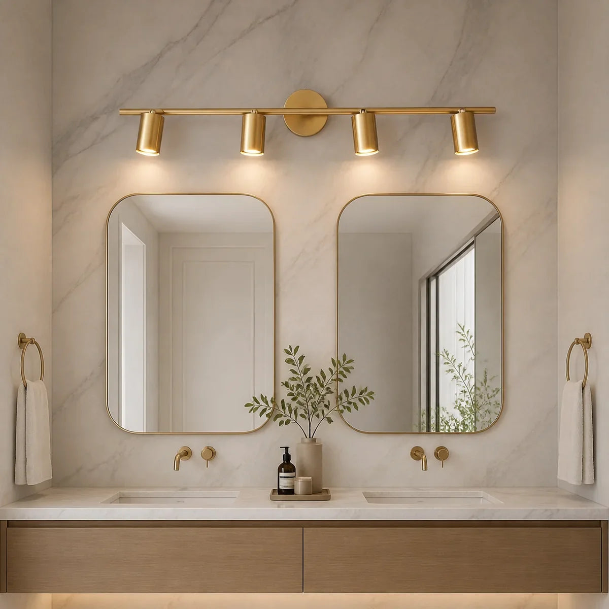 BrassAura | Modern Adjustable Rotatable Wall Sconce Spotlight Light