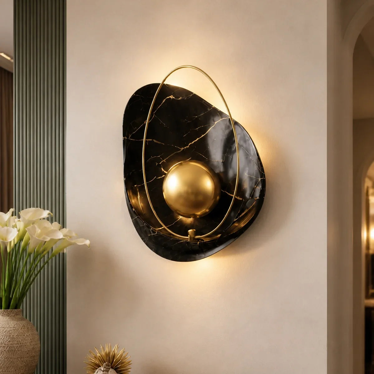 ConusShell | Elegant Artistic Resin Copper Wall Sconce Lighting
