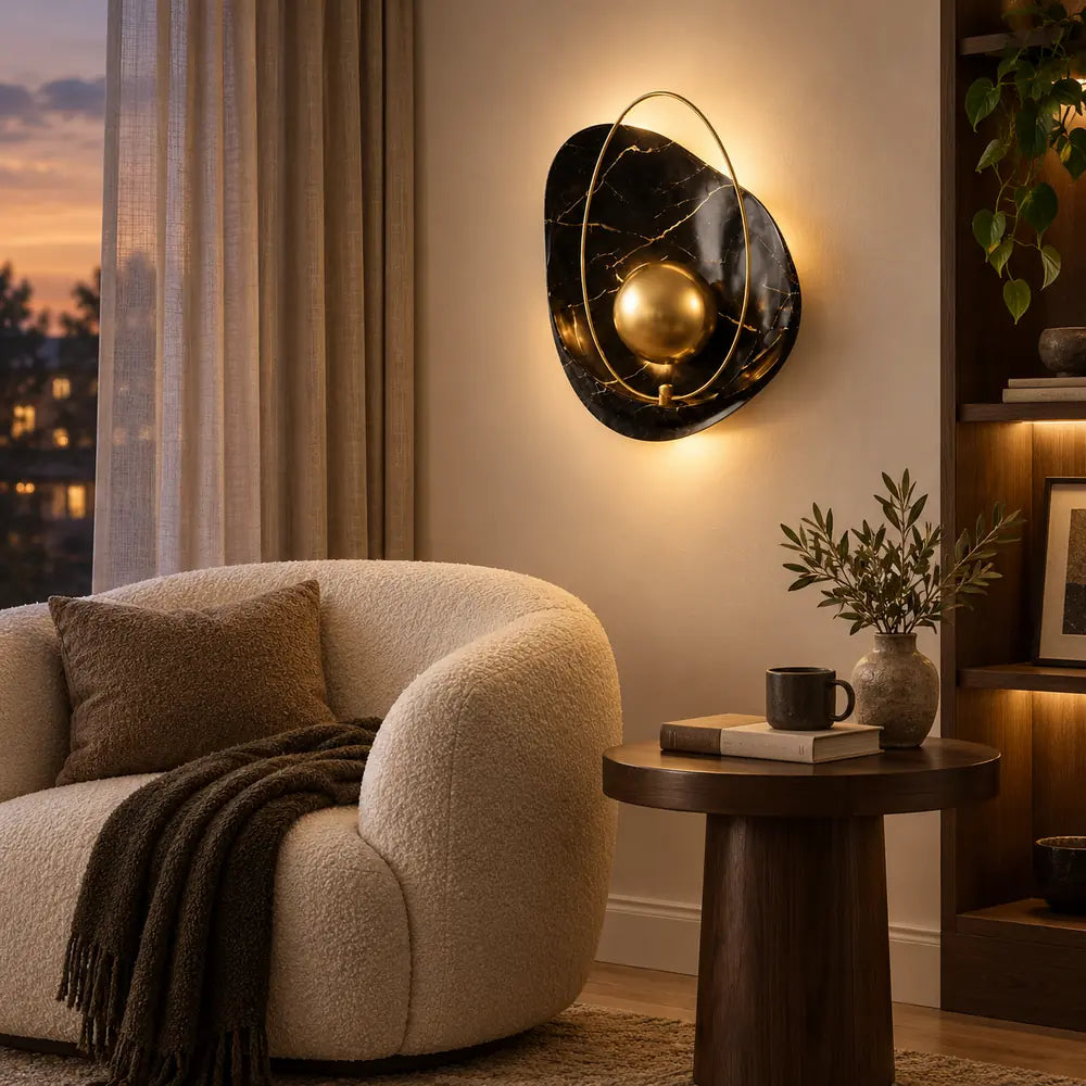 ConusShell | Elegant Artistic Resin Copper Wall Sconce Lighting