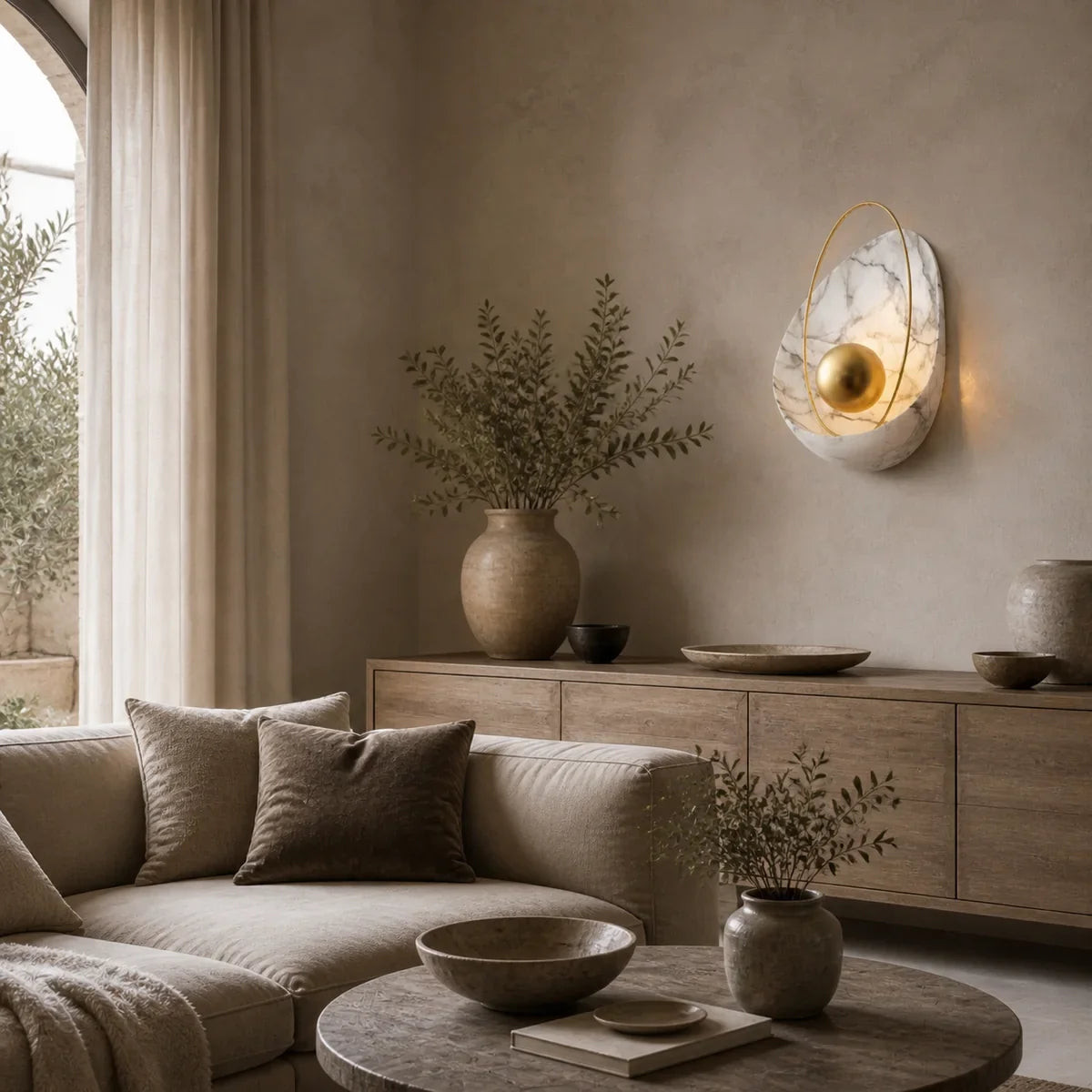 ConusShell | Elegant Artistic Resin Copper Wall Sconce Lighting