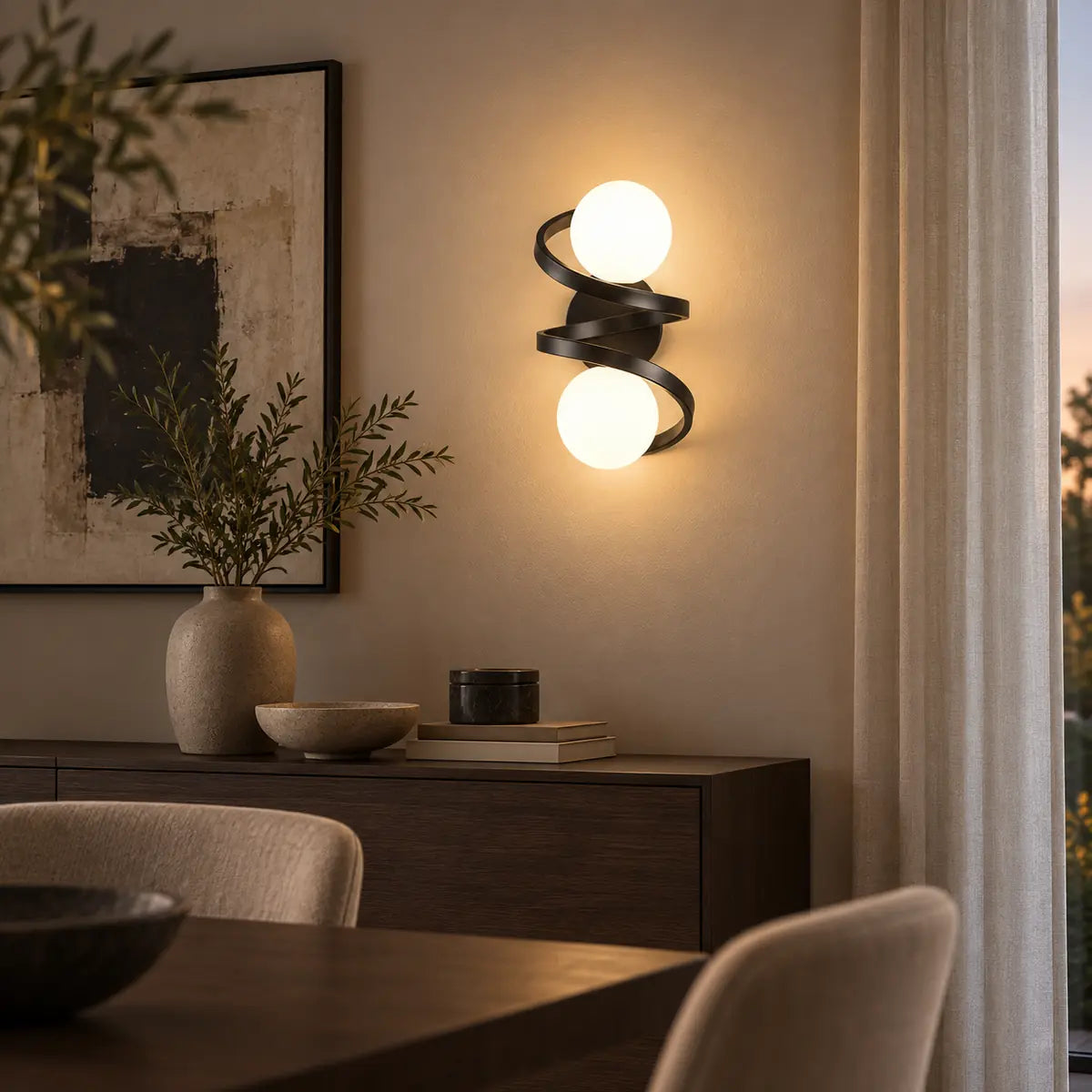 CopperGlow | Elegant LED Wall Sconce Light with Frosted Glass Shade