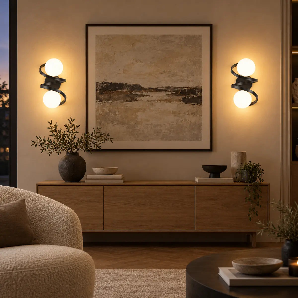 CopperGlow | Elegant LED Wall Sconce Light with Frosted Glass Shade