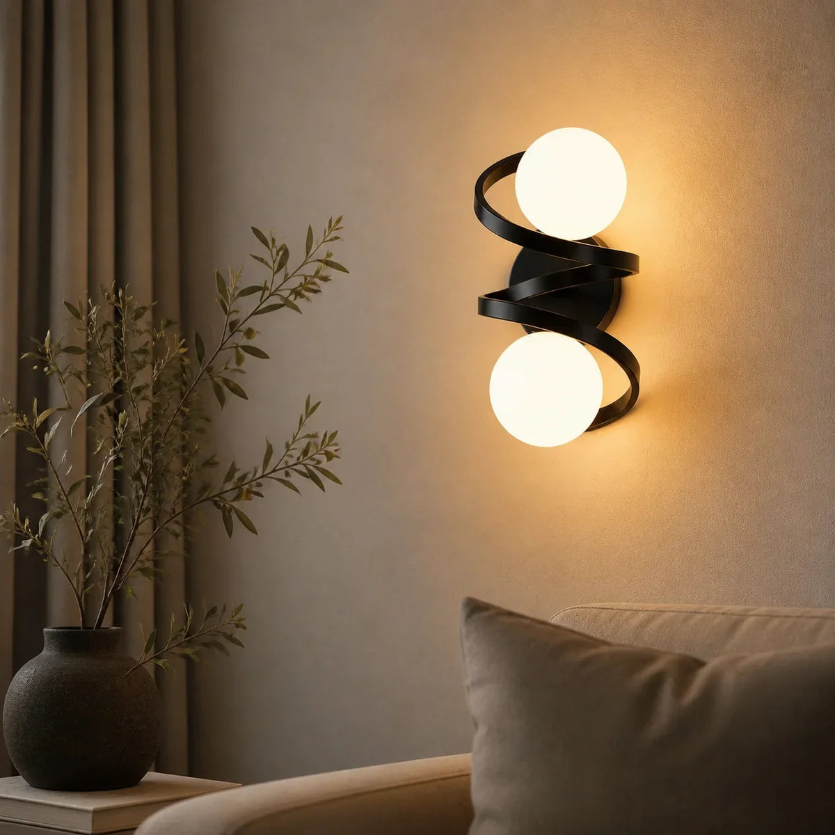 CopperGlow | Elegant LED Wall Sconce Light with Frosted Glass Shade