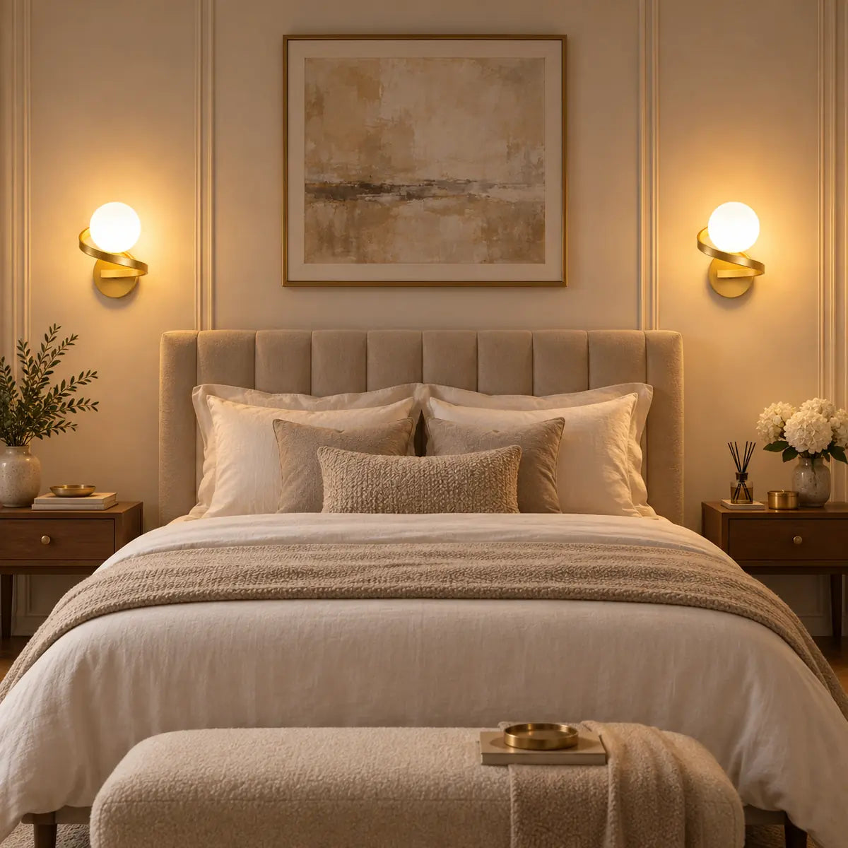 CopperGlow | Elegant LED Wall Sconce Light with Frosted Glass Shade