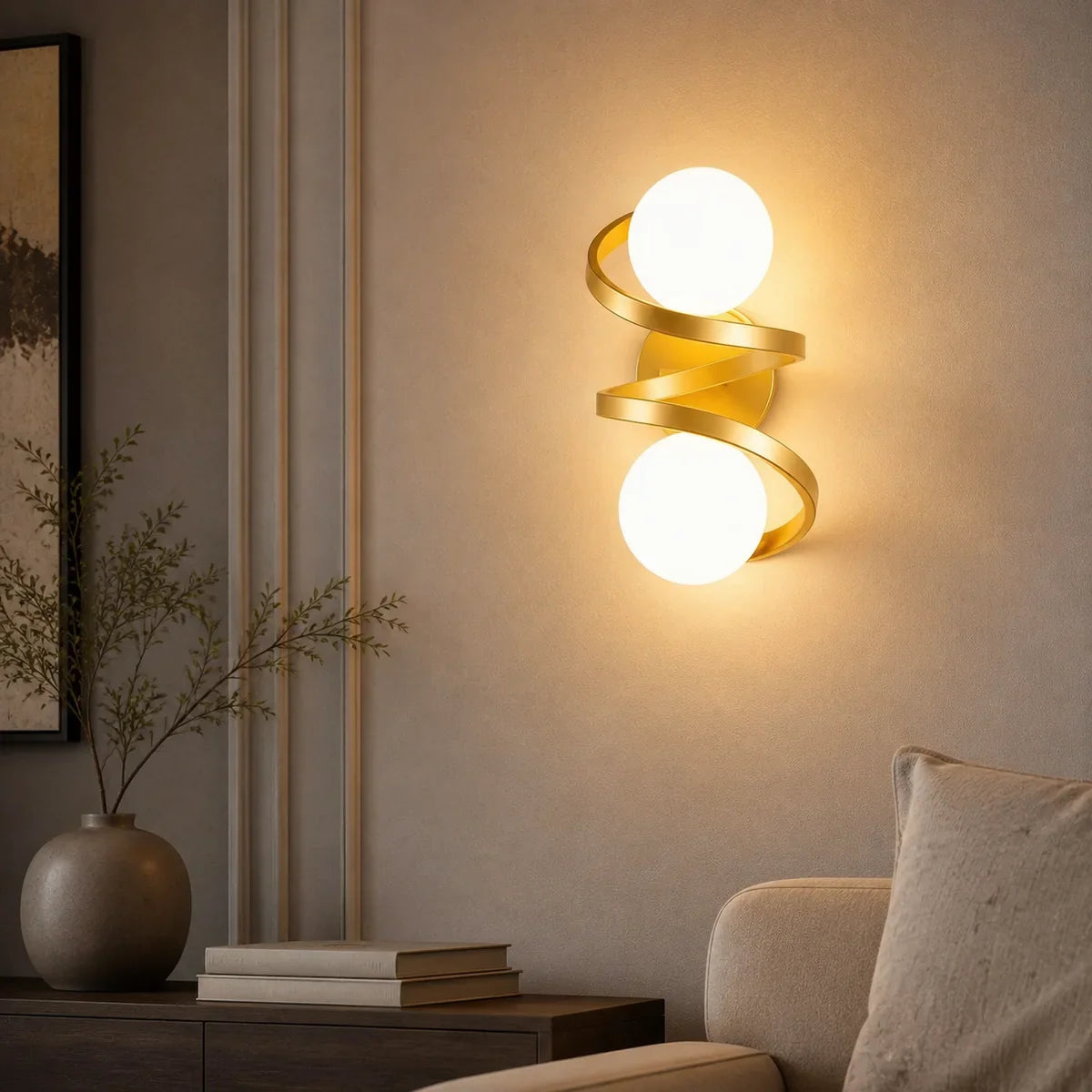 CopperGlow | Elegant LED Wall Sconce Light with Frosted Glass Shade