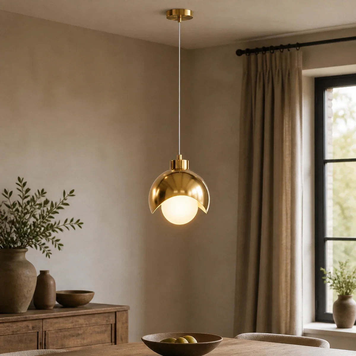 Luminara | Stylish Black Glass Pendant Light for Kitchen & Dining