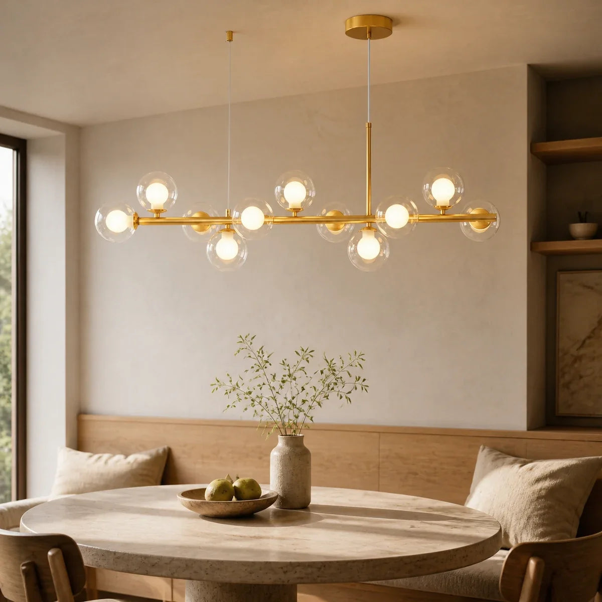 Luminara | Elegant Adjustable Glass Pendant Light Cluster for Kitchen Island