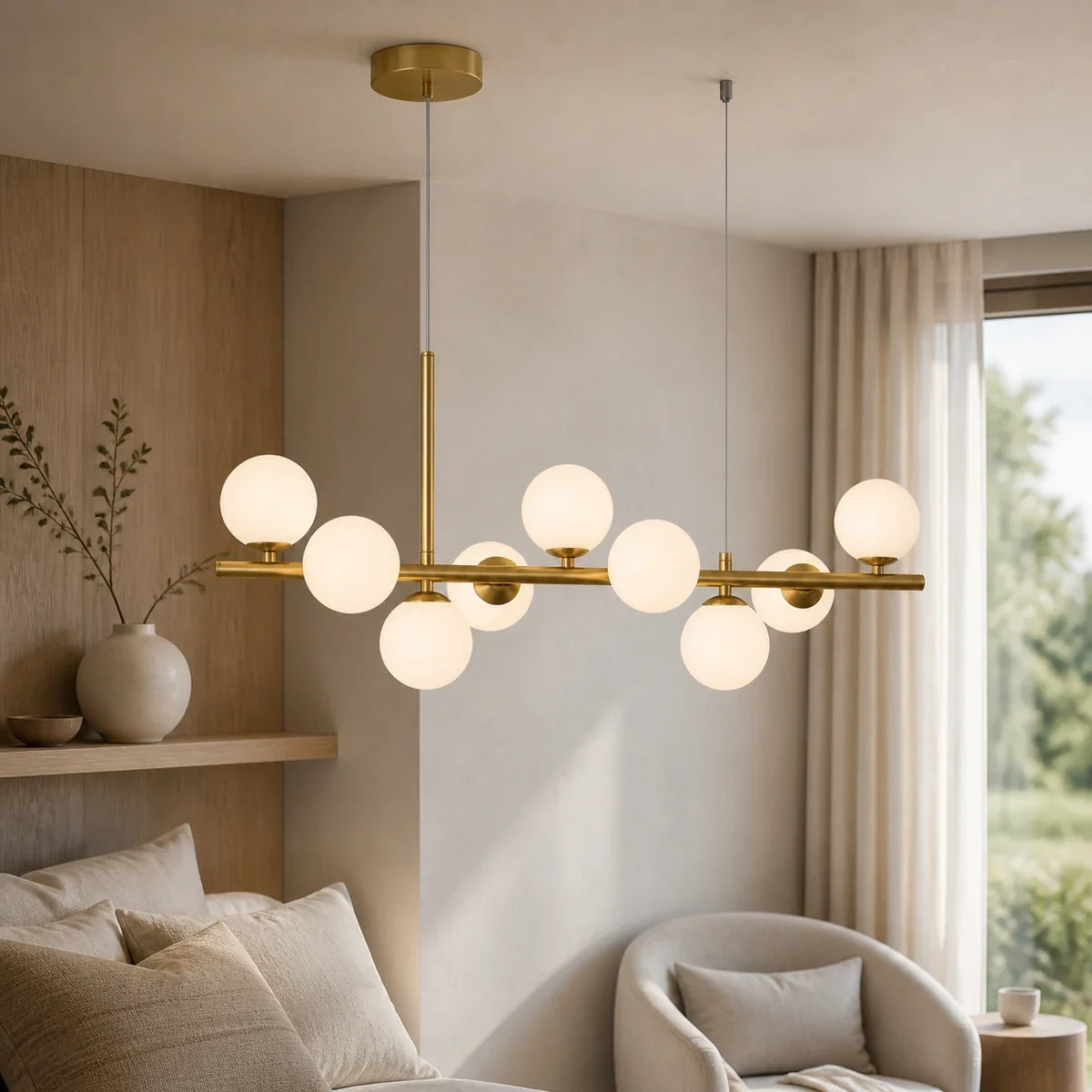 Luminara | Elegant Adjustable Glass Pendant Light Cluster for Kitchen Island