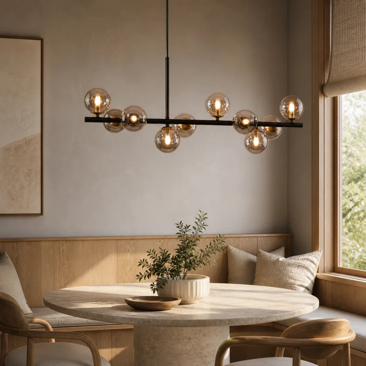 Luminara | Elegant Adjustable Glass Pendant Light Cluster for Kitchen Island