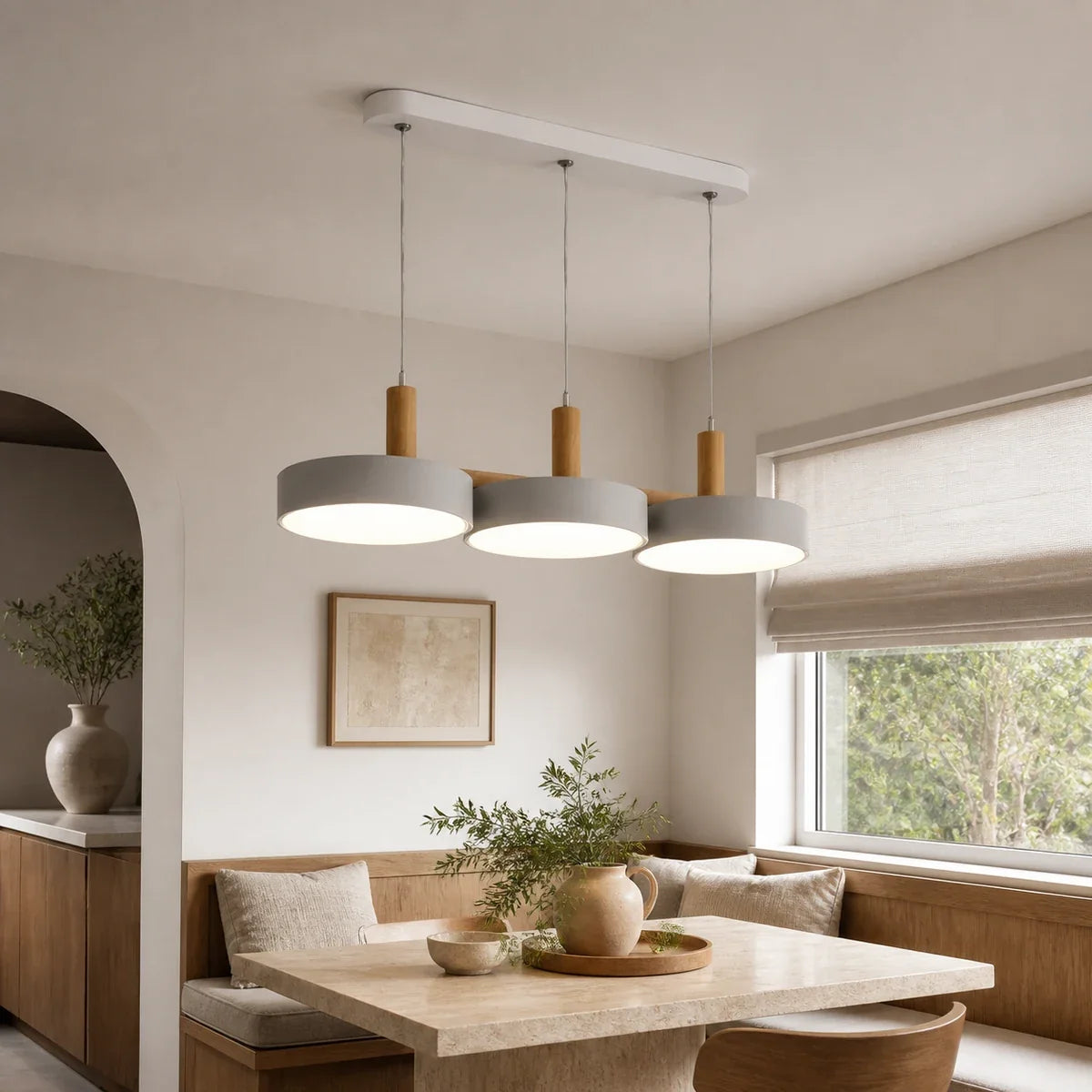 NordicWood | Stylish Contemporary Multi-Light Pendant Lighting Fixture