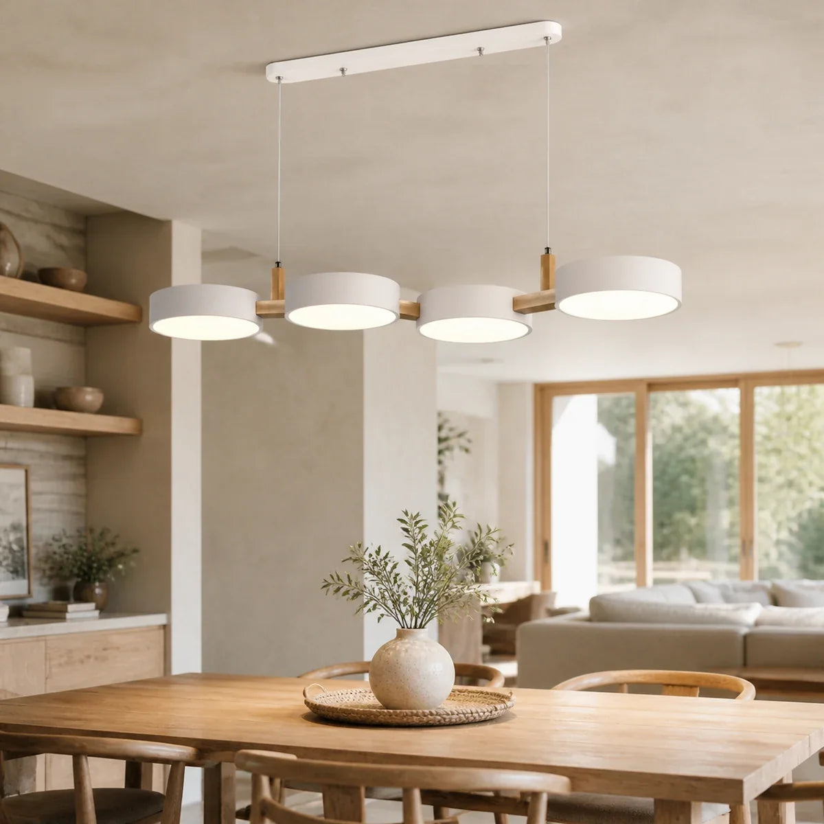 NordicWood | Stylish Contemporary Multi-Light Pendant Lighting Fixture
