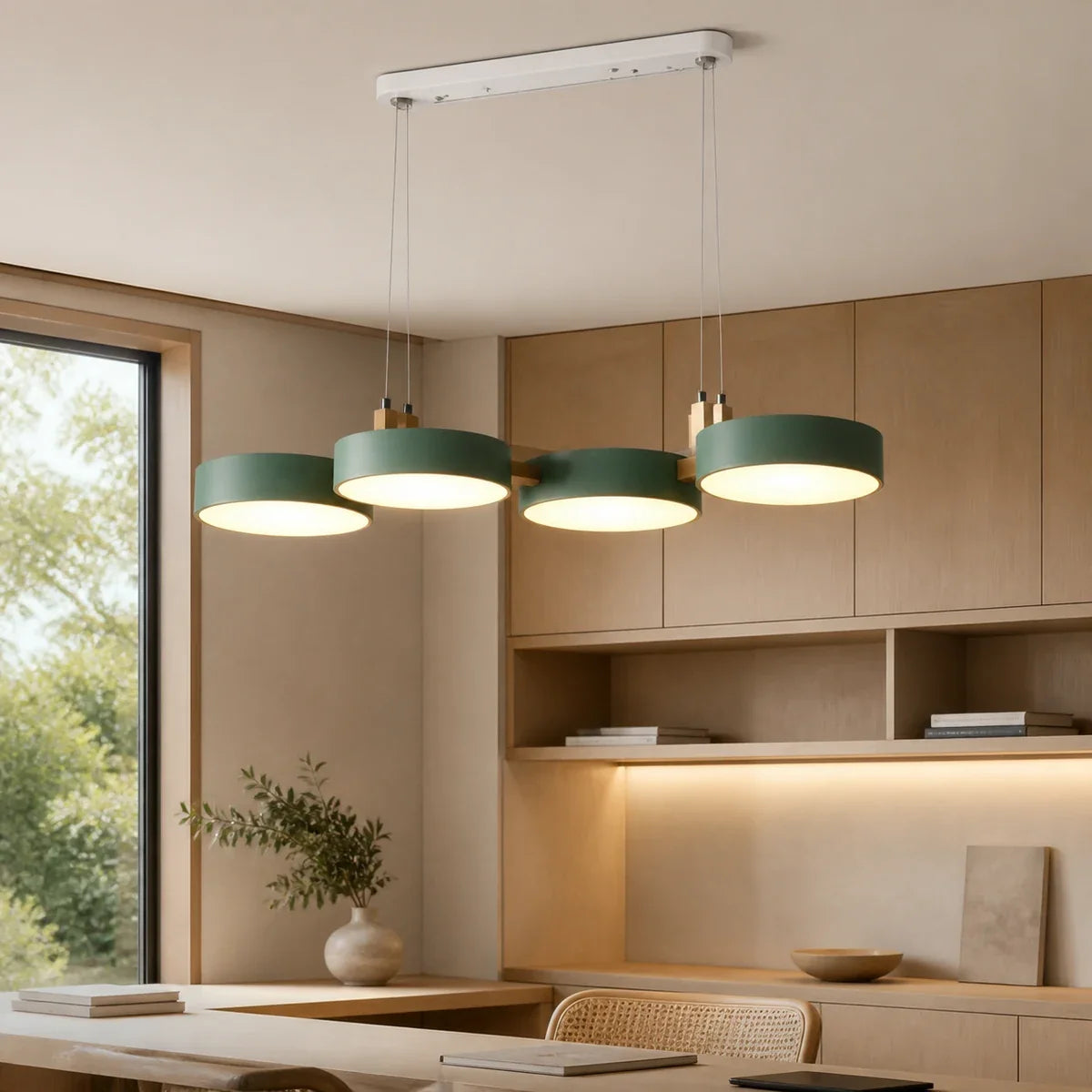 NordicWood | Stylish Contemporary Multi-Light Pendant Lighting Fixture