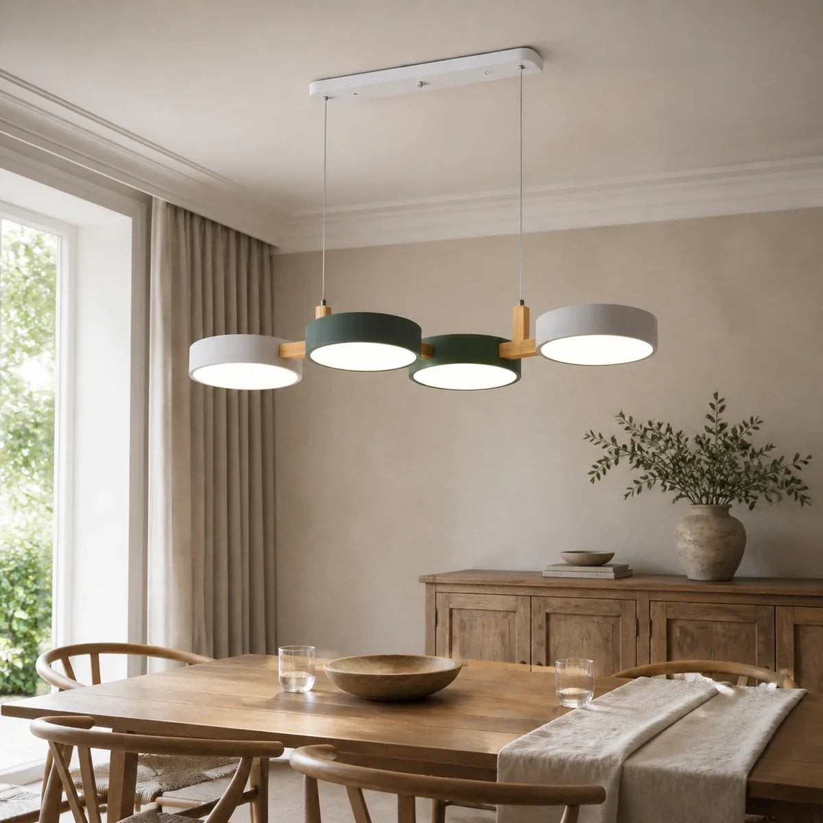 NordicWood | Stylish Contemporary Multi-Light Pendant Lighting Fixture