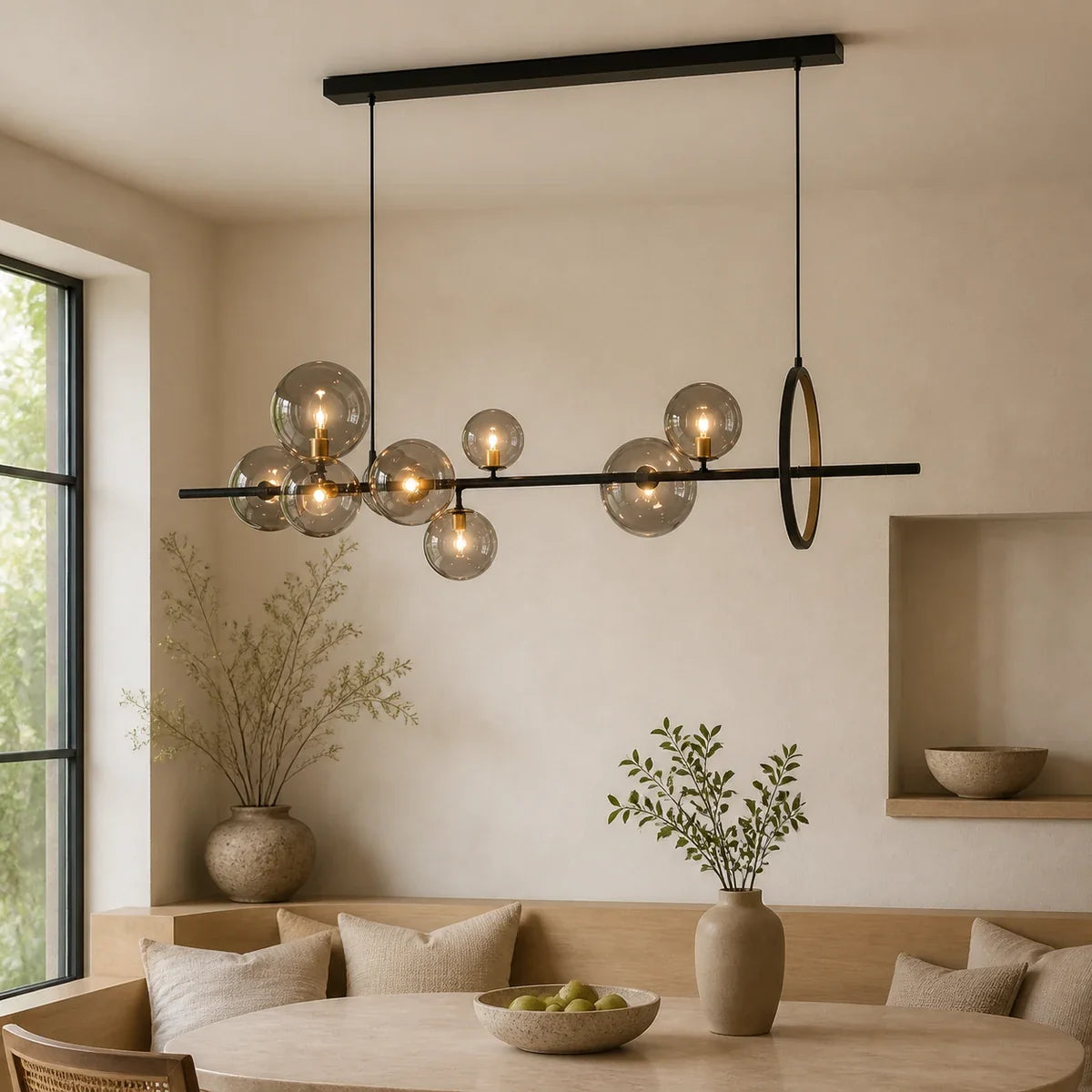 Macrocosm | Elegant Adjustable Glass Pendant Light for Kitchen Décor