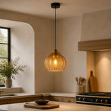 AmberGlow | Elegant Warm Tinted Glass Pendant Lighting for Kitchen Island