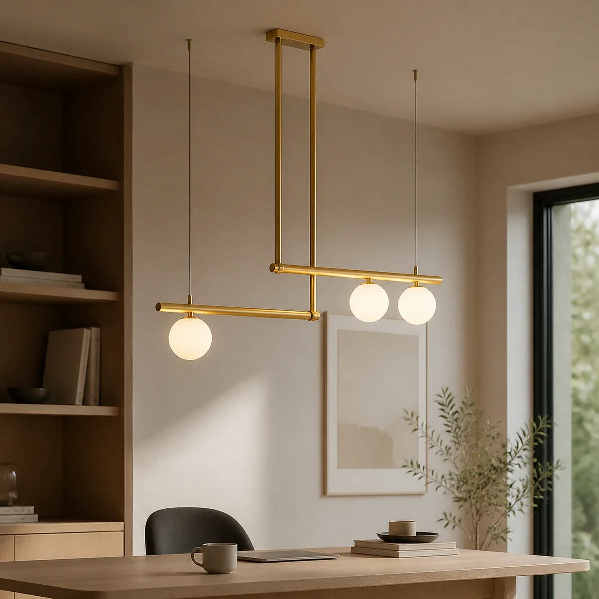LunaraGold | Modern Elegant Adjustable Pendant Chandelier for Dining